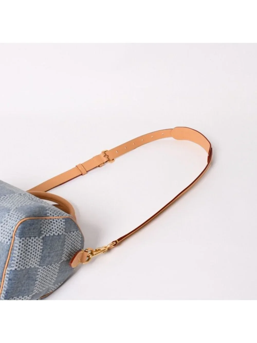 Louis Vuitton Speedy Bandouliere 25 Damier Denim Gold Handbag